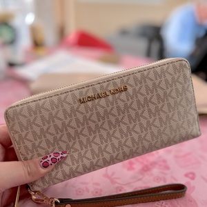 Michael Kors large logo continental wallet wristlet
